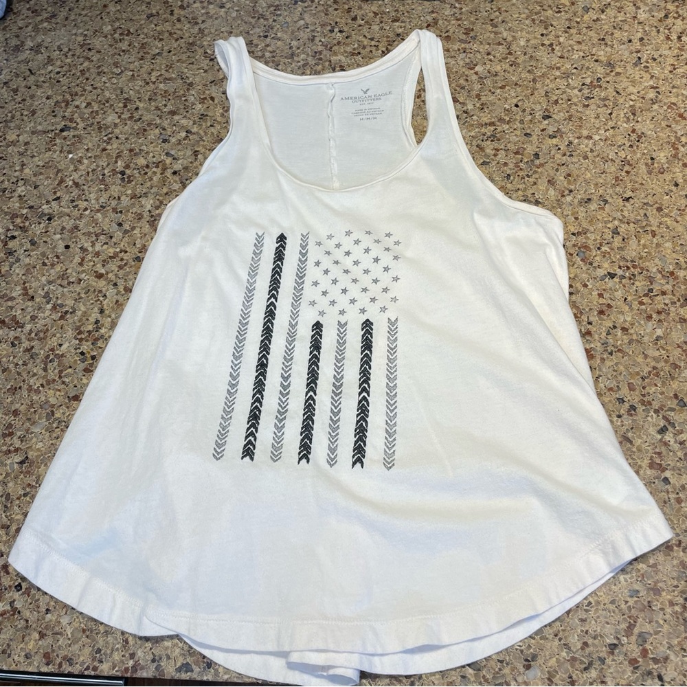 American Eagle Medium White Tank with American Eagle on front